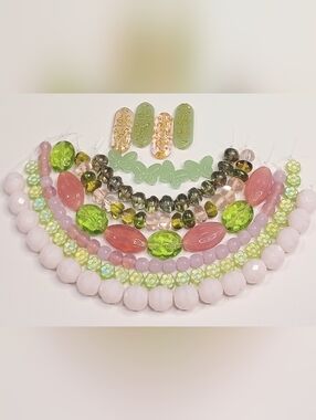 Spring Glass bead strands for jewelry making